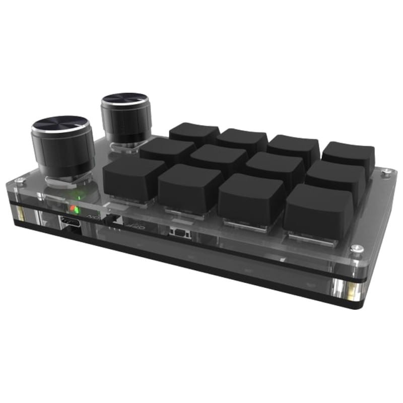 Mini Teclado Mecânico para Programadores 12 teclas + 2 Botões Bluetooth + USB Preto - Item1