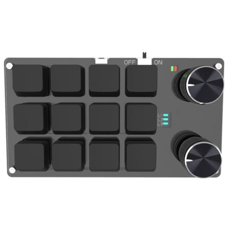 Mini Teclado Mecânico para Programadores 12 teclas + 2 Botões Bluetooth + USB Preto - Item3