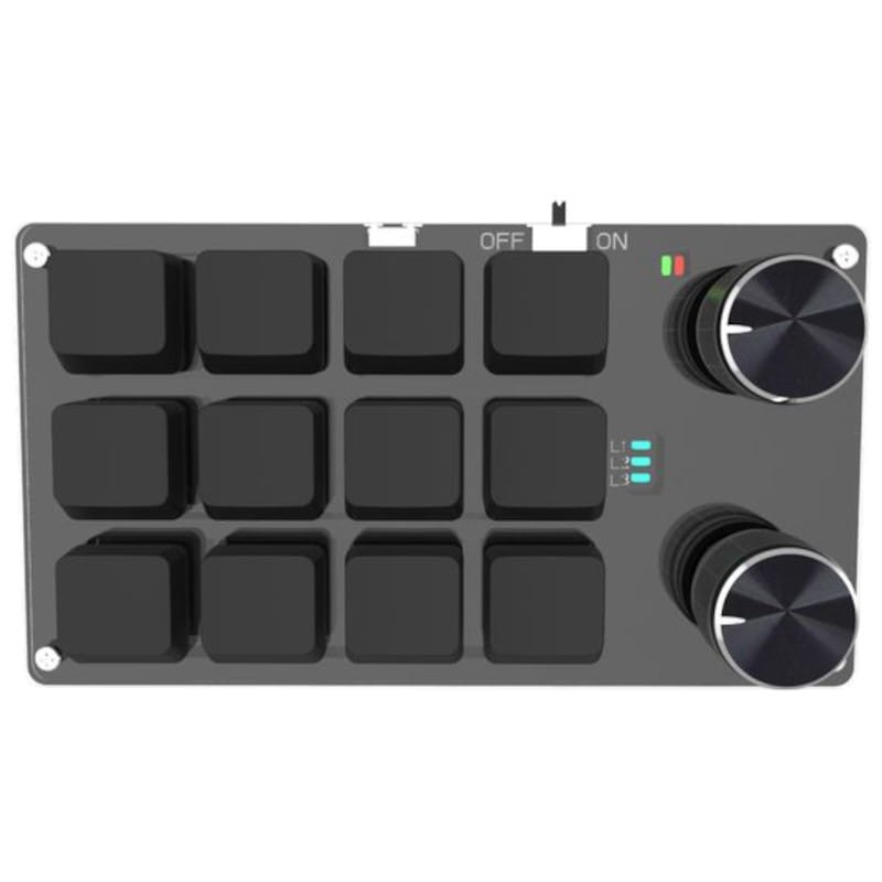 Miniteclado Mecánico para Programadores 12 teclas + 2 Perillas Bluetooth + USB Negro - Ítem3