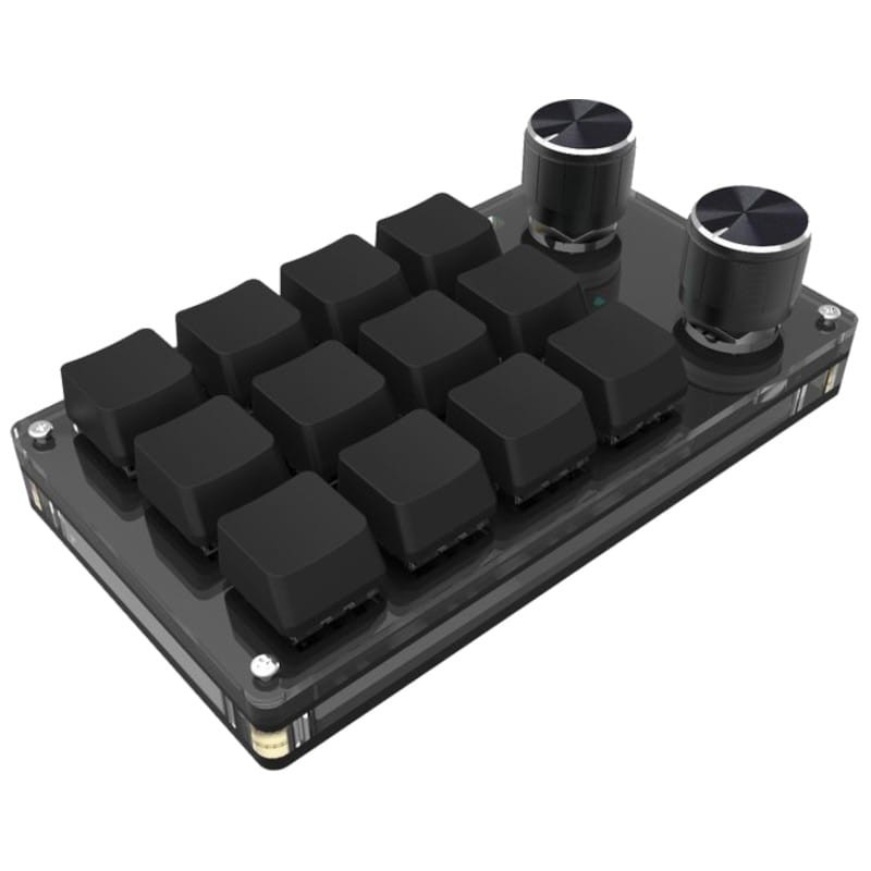 Miniteclado Mecánico para Programadores 12 teclas + 2 Perillas Bluetooth + USB Negro - Ítem4