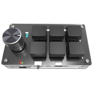 Mini Clavier Mécanique pour Programmeurs avec 6 Touches + 1 Bouton Bluetooth Noir