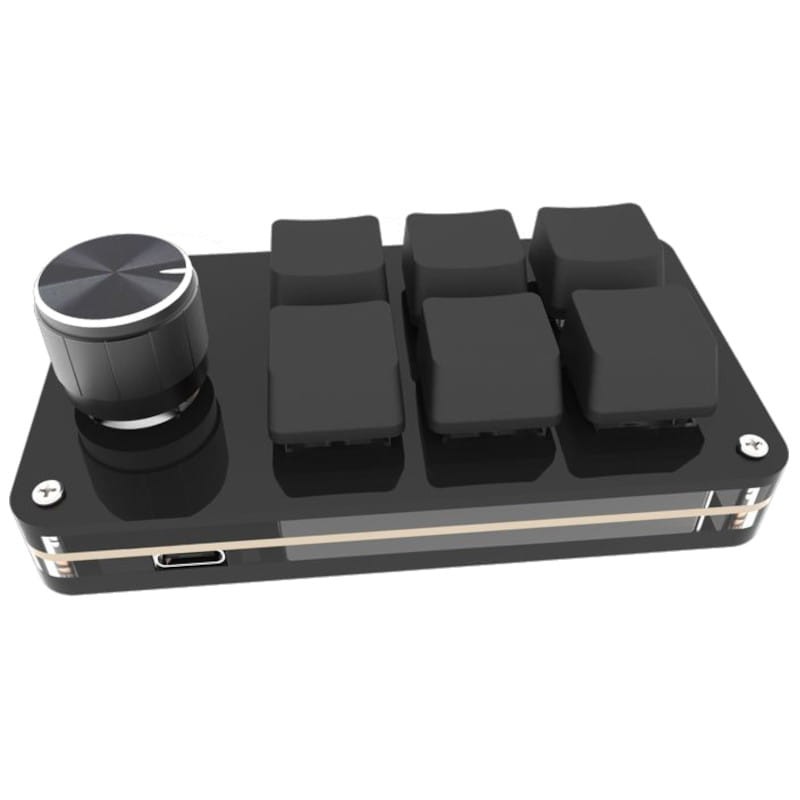 Miniteclado Mecánico para Programadores de 6 Teclas RGB + 1 Perilla USB Negro - Ítem