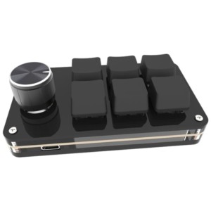 Mini Clavier Mécanique pour Programmeurs avec 6 Touches RVB + 1 Bouton USB Noir