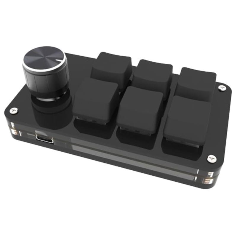 Miniteclado Mecánico para Programadores de 6 Teclas RGB + 1 Perilla USB Negro - Ítem1
