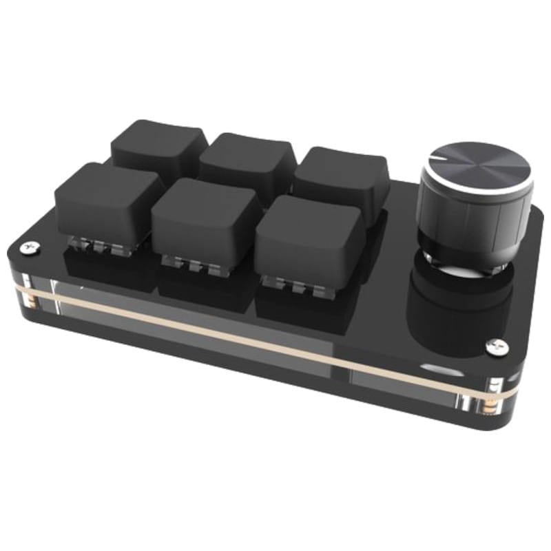 Miniteclado Mecánico para Programadores de 6 Teclas RGB + 1 Perilla USB Negro - Ítem3