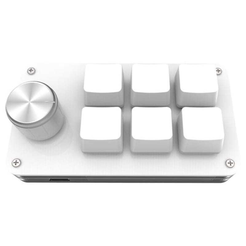 Miniteclado Mecánico para Programadores de 6 Teclas + 1 Perilla USB Blanco - Ítem