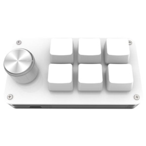 Mini Clavier Mécanique pour Programmeurs 6 Touches + 1 Bouton USB Blanc