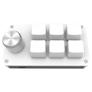 Mini Teclado Mecânico para Programadores 6 teclas + 1 botão USB branco