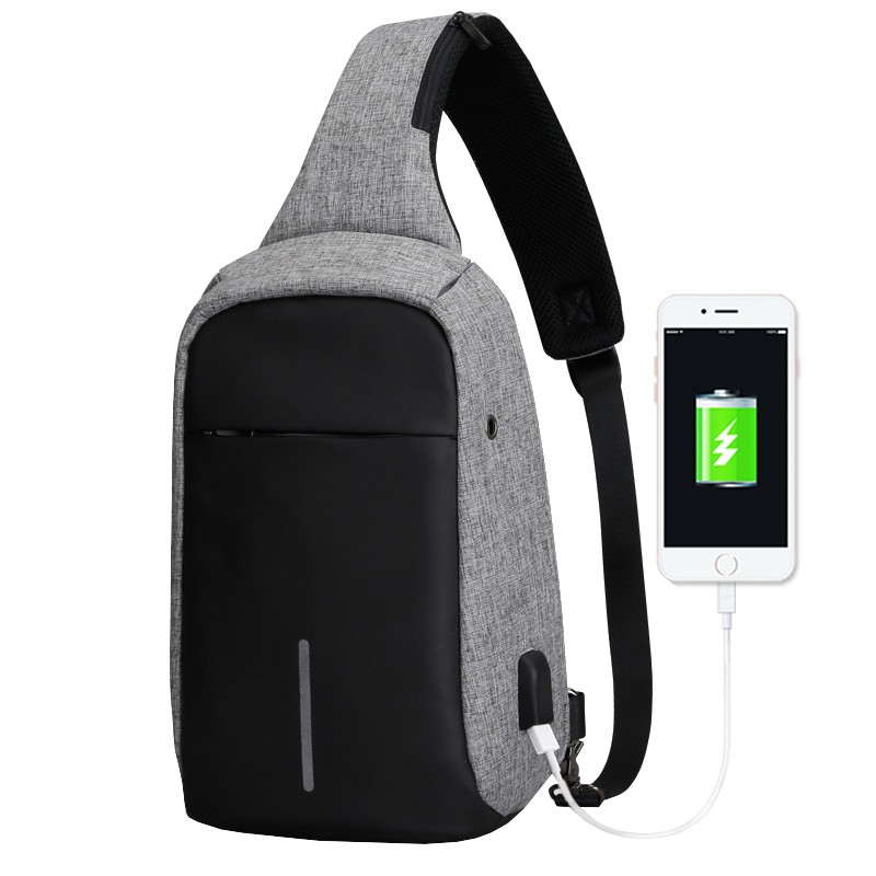 Mochila USB Mark Ryden Crossbody Negro/Gris MR5898