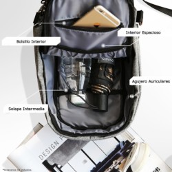 Mochila USB Mark Ryden Crossbody Negro/Gris MR5898 - Ítem3