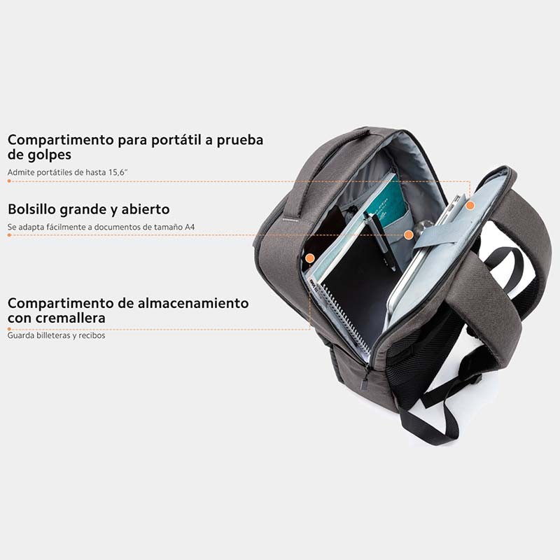 Mochila impermeável Xiaomi Commuter Backpack Cinzento Claro 21L - Item10