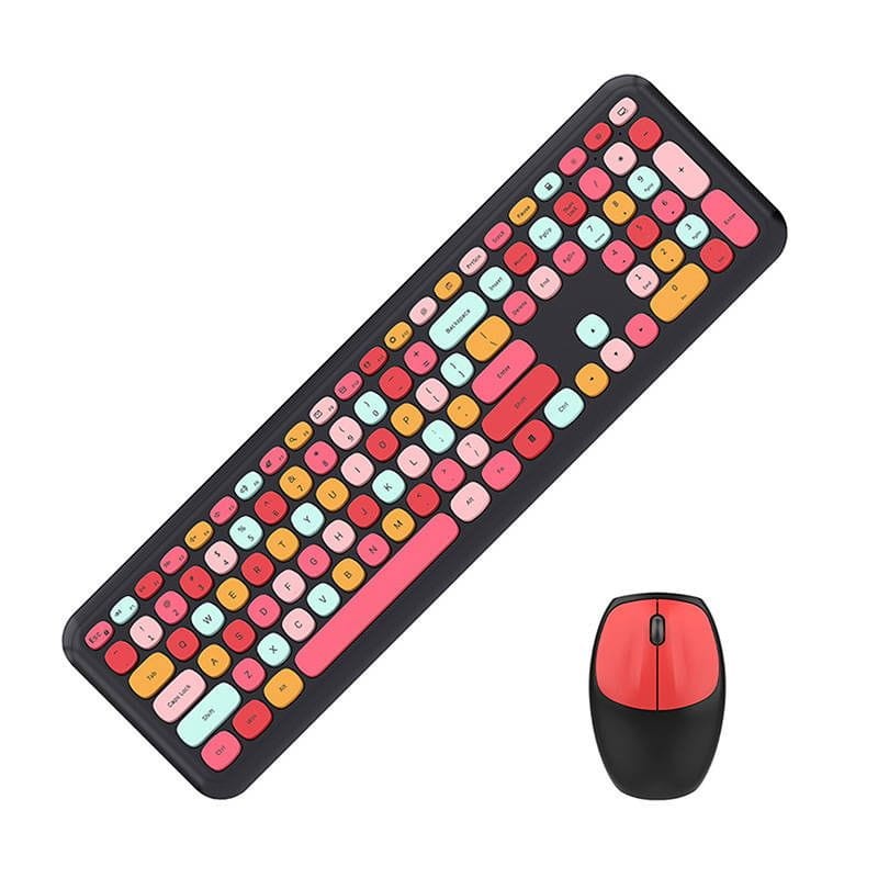 MOFII 666 2.4G Preto, Vermelho - Conjunto de teclado e rato - Item1