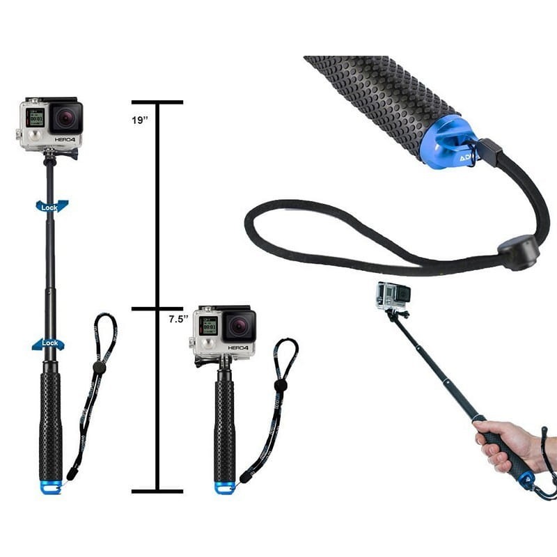 Monopod Stick Acuático 18-50cm - Accesorio Cámara Deportiva Azul Oscuro - Ítem2