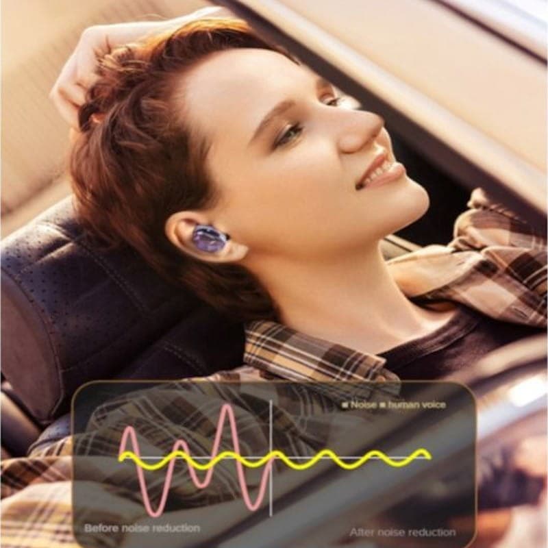 Vista de la colocación en el oído de los Monster Aria Pro MH22110 Púrpura - Auriculares Bluetooth