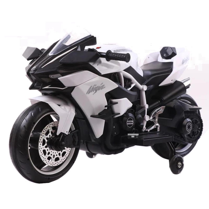 Mota Estilo Kawasaki H2R 12V Branco para Crianças - Item
