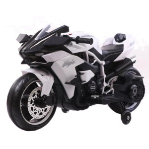 Motocicleta Estilo Kawasaki H2R 12V Branco para Crianças