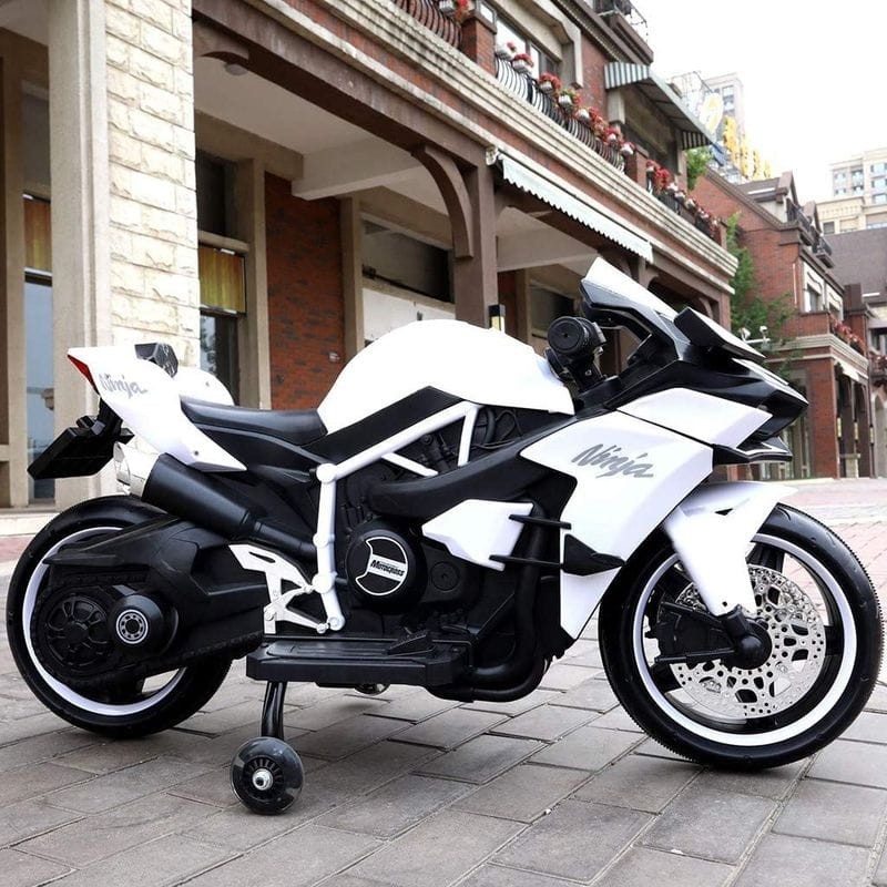 Mota Estilo Kawasaki H2R 12V Branco para Crianças - Item2