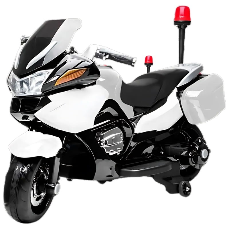 Moto infantil de Policía 24v Blanco - Moto eléctrica para niños - Ítem