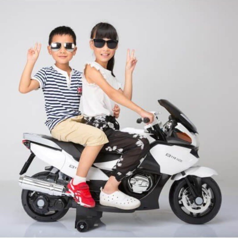 Moto infantil de Policía 24v Blanco - Moto eléctrica para niños - Ítem3