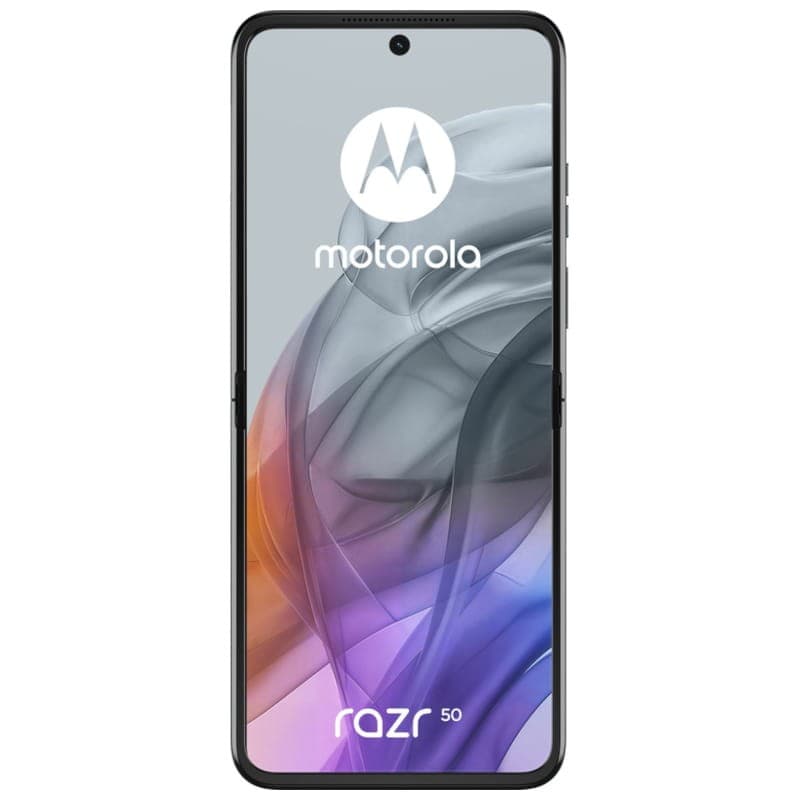 Motorola Razr 50 5G 8GB/256GB Cinzento - Telemóvel Vista frontal aberta