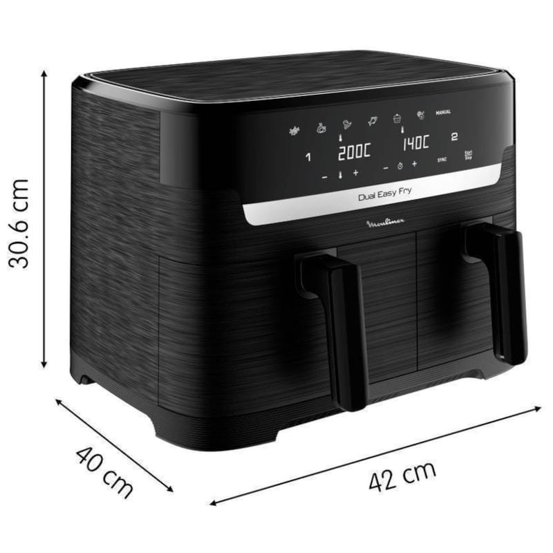 Moulinex Dual Easy Fry EZ901N20 8.3 L Noir - Friteuse à air comprimé - Ítem5