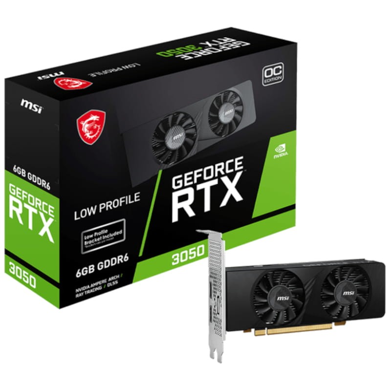 MSI Geforce NVIDIA RTX 3050 OC LP 6GB GDDR6 Negro - Tarjeta Gráfica - Ítem