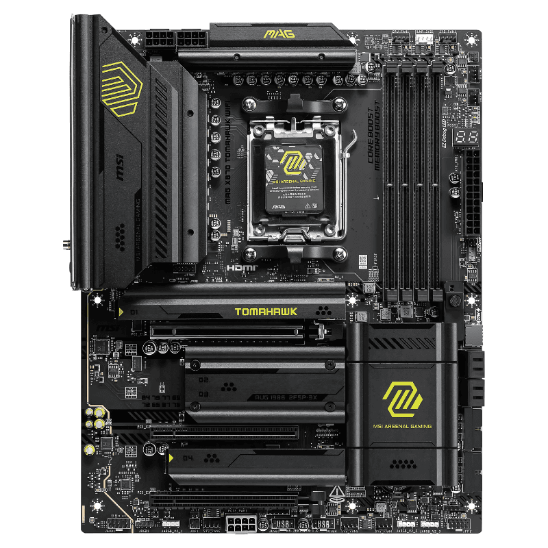 Vue avant de la carte mère MSI MAG X870 TOMAHAWK WIFI Socket AM5 ATX