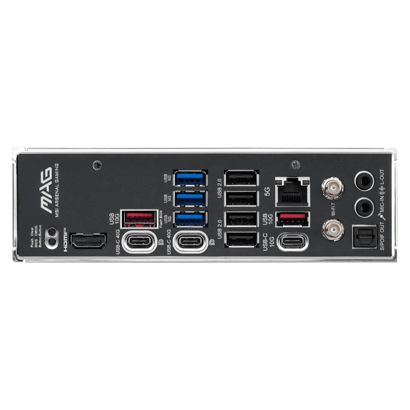 Connexions et ports de la carte mère MSI MAG X870 TOMAHAWK WIFI Socket AM5 ATX