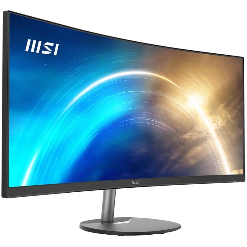 MSI Pro MP341CQ 34 UltraWide Quad HD VA Curvo AMD FreeSync Preto - Monitor de PC Frontal Lado Direito