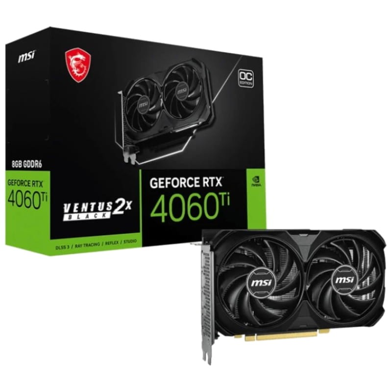 MSI Ventus GeForce NVIDIA RTX 4060 Ti 8GB GDDR6 - Placa gráfica - Item