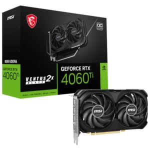 MSI Ventus GeForce NVIDIA RTX 4060 Ti 2X Black 8GB OC GDDR6 Negro - Tarjeta Gráfica