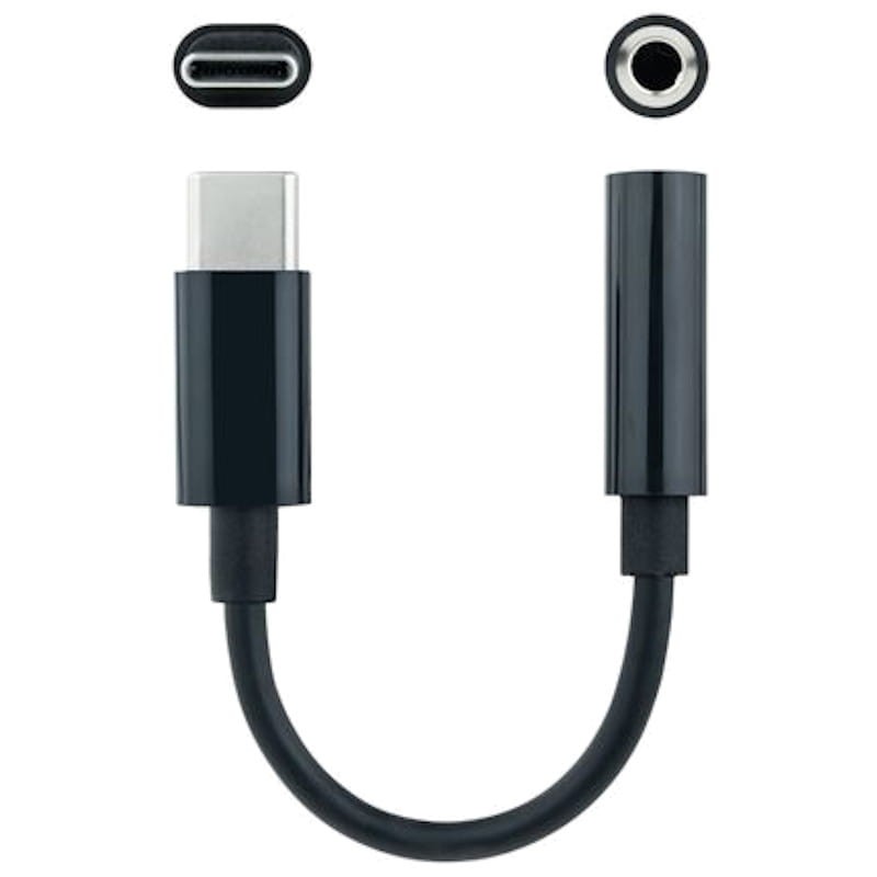 Nanocable Câble Adaptateur Audio USB-C vers Jack 3.5 Noir 11cm