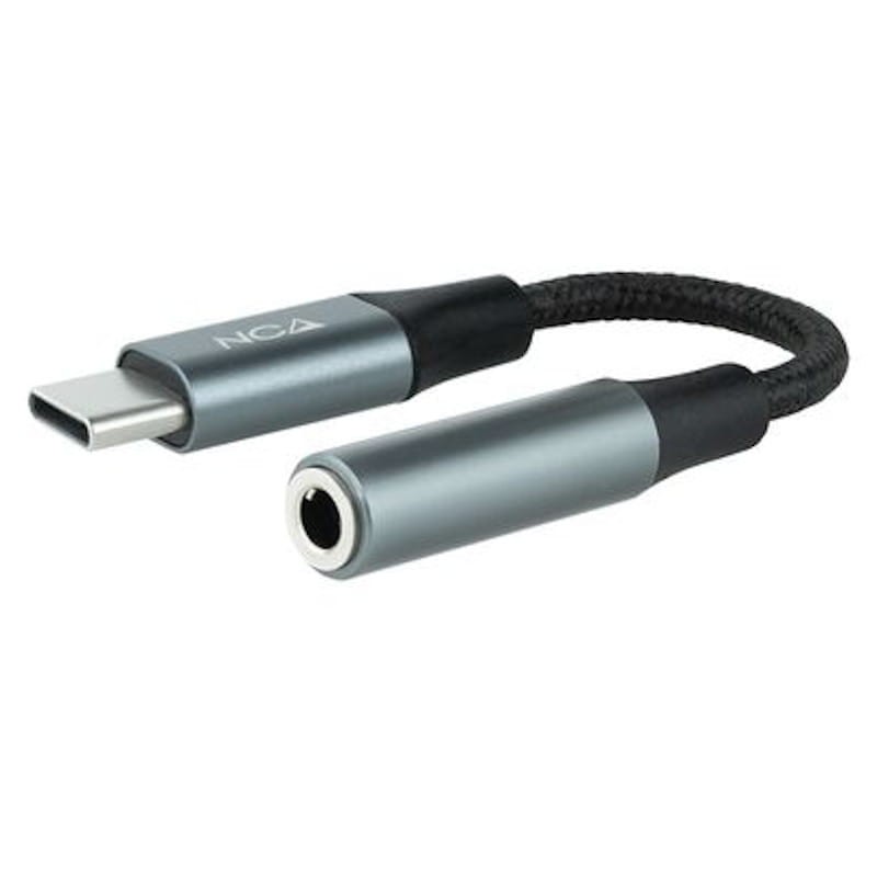 Nanocable Cable Adaptador Audio USB-C a Jack 3.5 Negro/Gris 11cm
