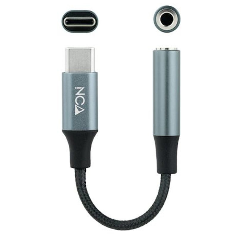 Nanocable Cable Adaptador Audio USB-C a Jack 3.5 Negro/Gris 11cm - Ítem1