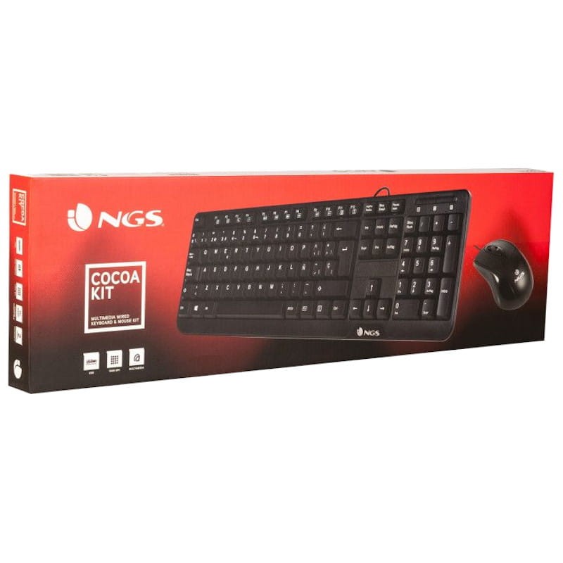 Teclado USB + Mouse NGS Cocoa Kit Preto - Item5