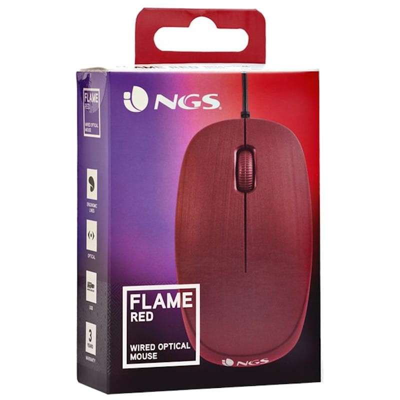 NGS Flame Mouse 1000 DPI - Vermelho - Item4