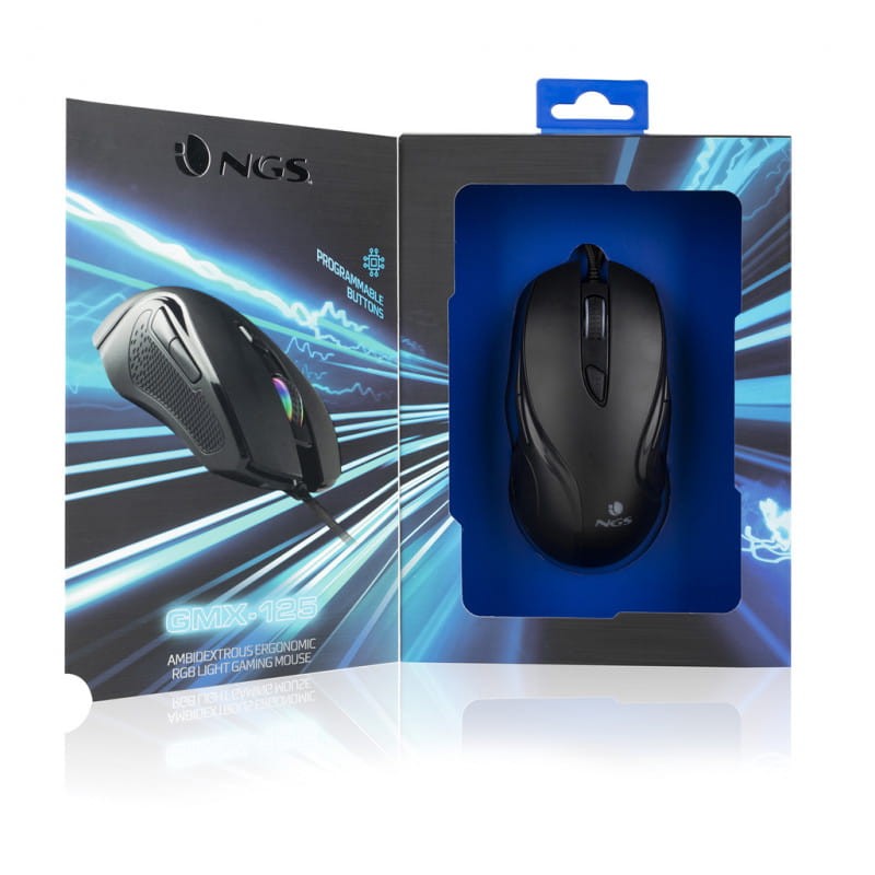 NGS GMX-125 USB Ambidiestro Negro – Ratón Gaming - 7200 DPI - Ítem3