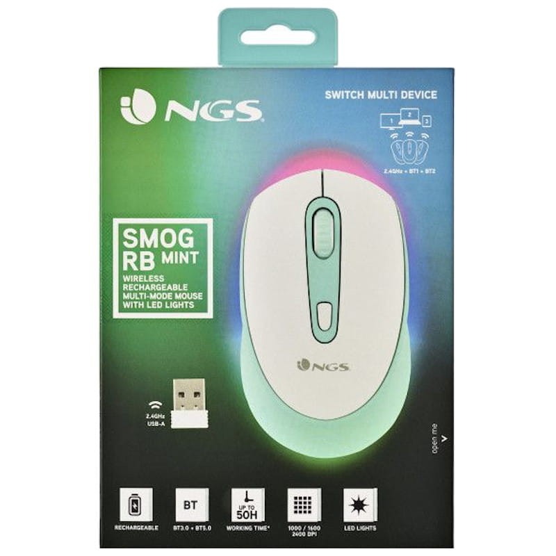 NGS SMOG MINT-RB - Souris sans fil 2400 DPI - Blanc et Vert - Ítem6