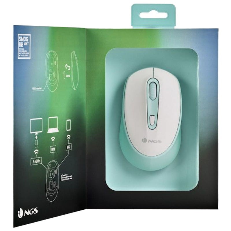 NGS SMOG MINT-RB - Souris sans fil 2400 DPI - Blanc et Vert - Ítem8