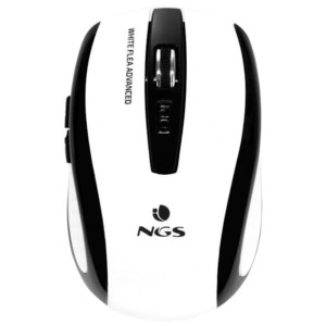 NGS White Flea Advanced - Ratón inalámbrico 1600 DPI Blanco y Negro