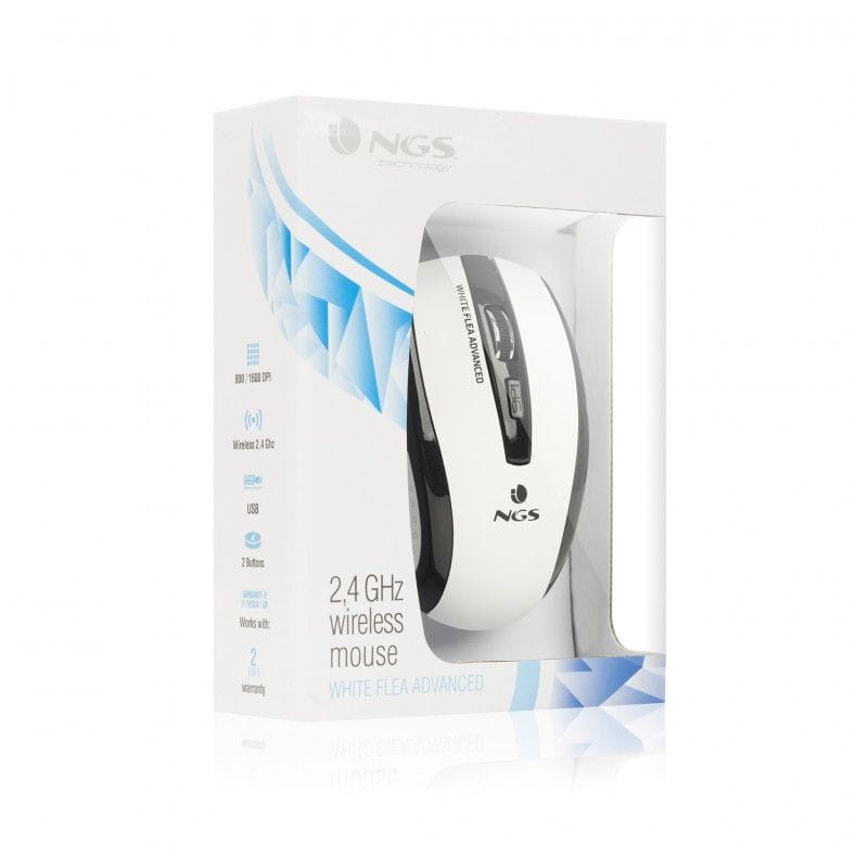 NGS White Flea Advanced - Ratón inalámbrico 1600 DPI Blanco y Negro - Ítem6