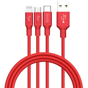 Multi Charging Cable Portable 3 in 1 Navy St USB Cable USB Power Cords for Cell Phone Tablets and More Devices Charging 