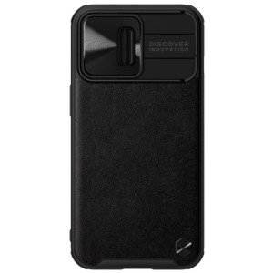 Capa CamShield Leather de Nillkin para iPhone 13 Pro Max Preto
