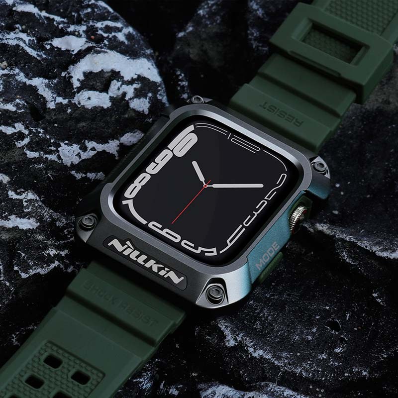 Pulseira com caixa DynaGuard verde de Nillkin para Apple Watch 7/8 de 45 mm - Item3