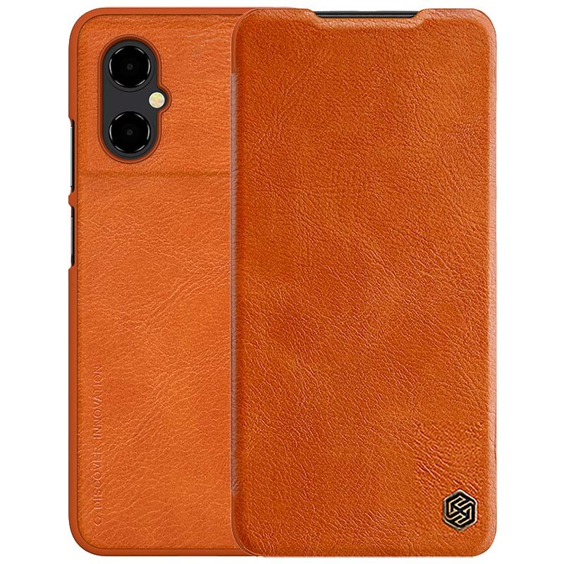 Nillkin Capa de cuoro Qin Xiaomi Poco M4 5G Castanho - Item