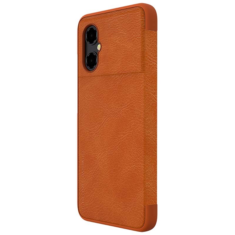 Nillkin Capa de cuoro Qin Xiaomi Poco M4 5G Castanho - Item4