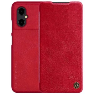 Nillkin Capa de cuoro Qin Xiaomi Poco M4 5G Vermelho