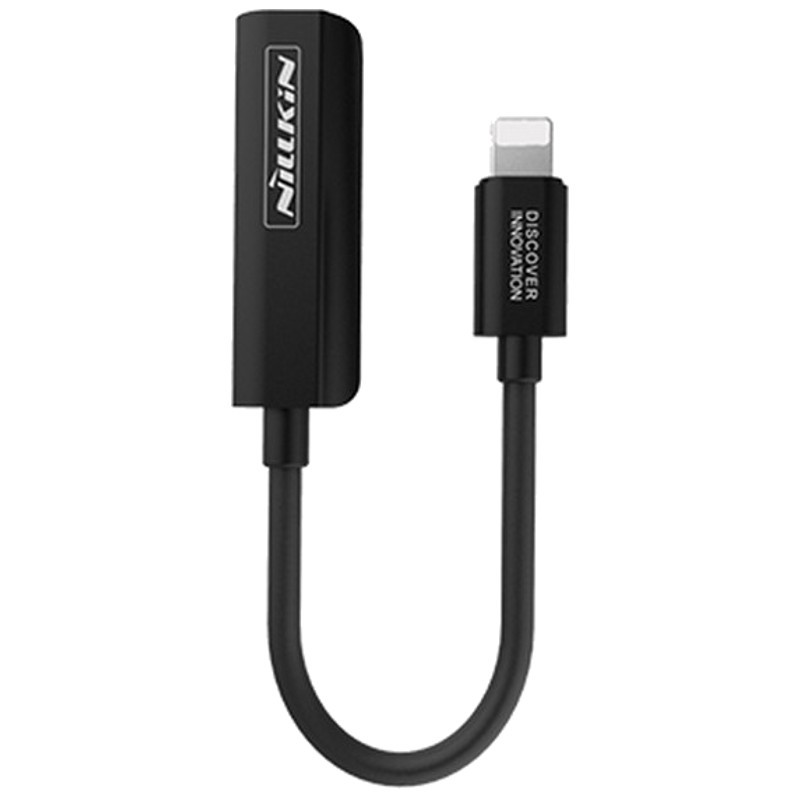 Nillkin RockPower Cable Lightning a Mini Jack 3.5mm - Puerto Lightning - Conector 3.5 mm - Cargar y Escuchar a la misma vez - 80 mm