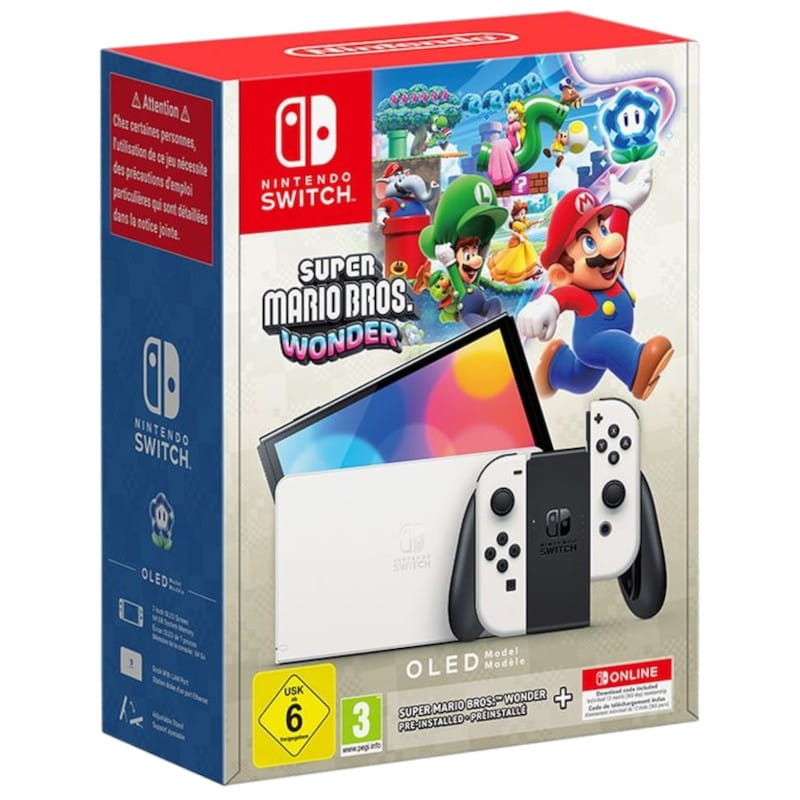 Nintendo Switch OLED + Super Mario Wonder + 12 Meses Switch Online - Ítem