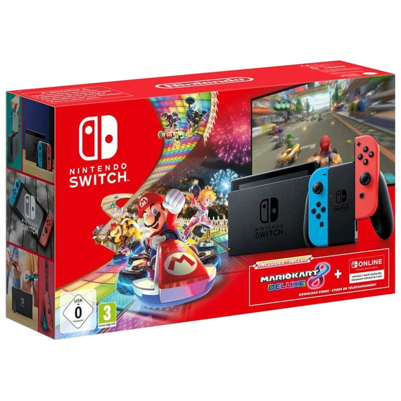 Nintendo Switch + Mario Kart 8 Deluxe + 3 meses de Switch Online - Consola Nintendo - Item